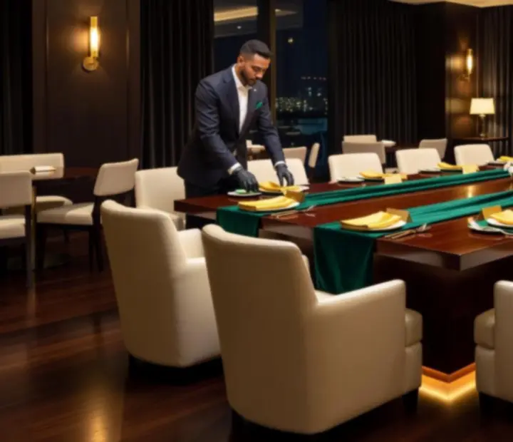 Privátní lounge prostor restaurace připravený pro firemní tým
